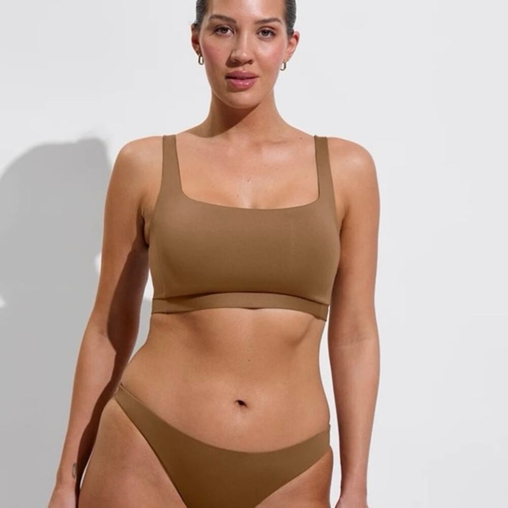 Left On Friday Top Shelf - Big Boob Bikini Top in brown size XL